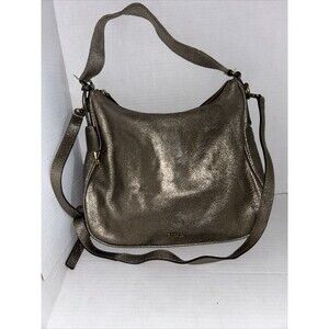 fossil crossbody gold  bronze leather bag